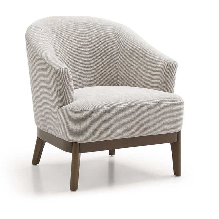 Ella Tub Chair - Leto Woven Chenille Natural Fabric