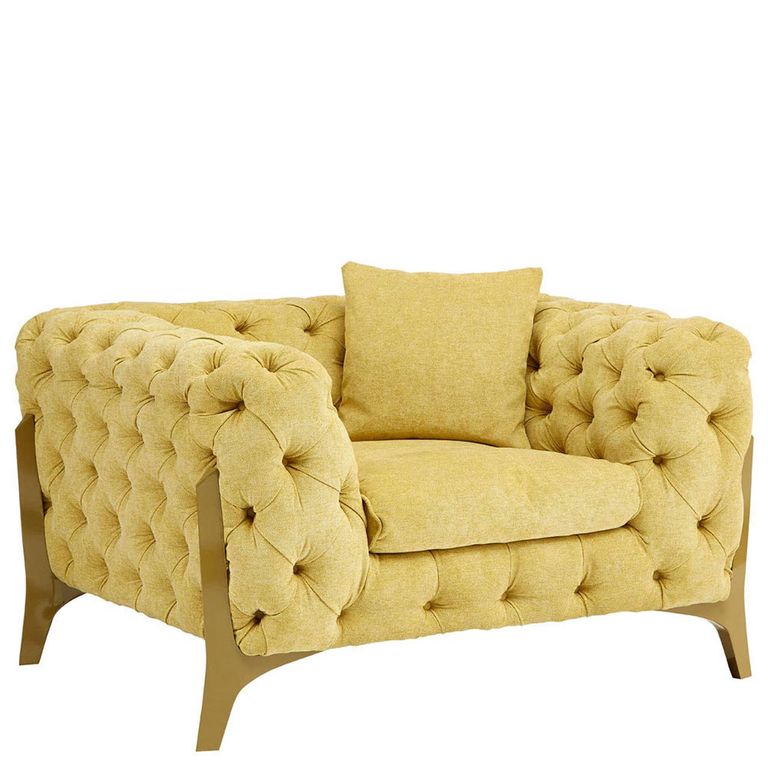 Esme Armchair - Tufted - Pistachio Green Fabric