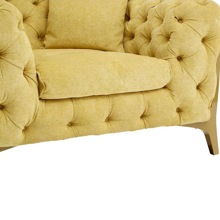 Esme Armchair - Tufted - Pistachio Green Fabric