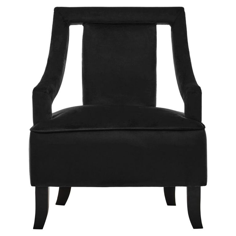 Faye Armchair - Black Velvet Fabric