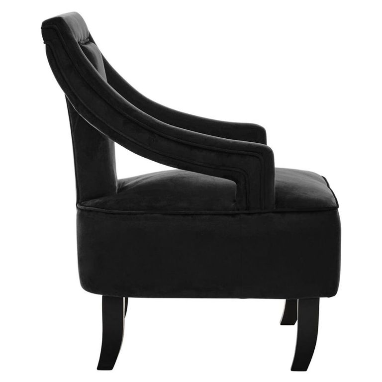 Faye Armchair - Black Velvet Fabric