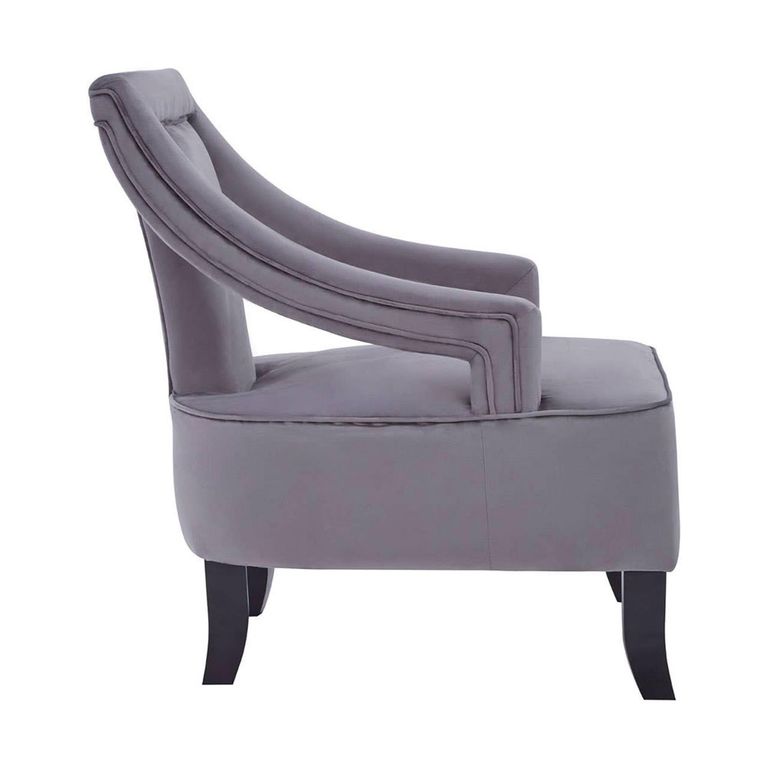 Faye Armchair - Grey Velvet Fabric