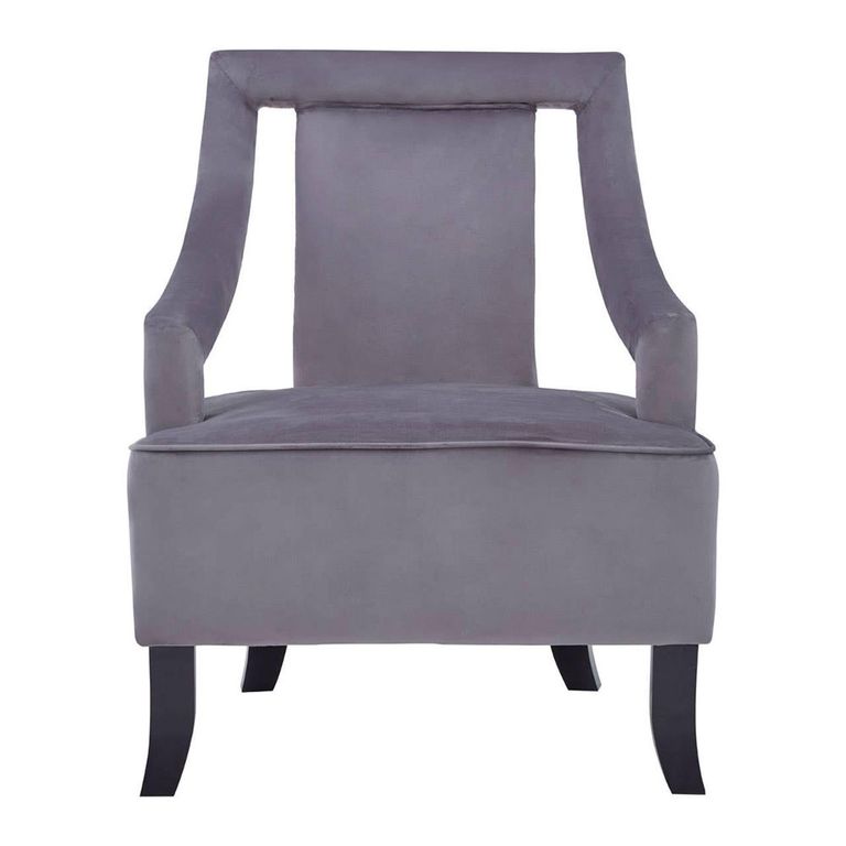 Faye Armchair - Grey Velvet Fabric