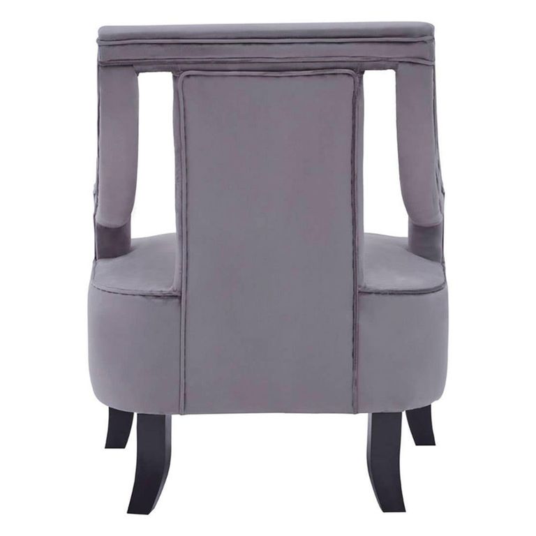 Faye Armchair - Grey Velvet Fabric