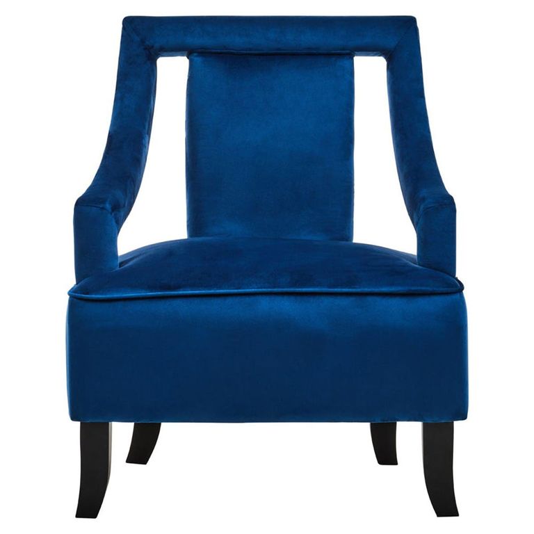 Faye Armchair - Midnight Blue Velvet Fabric