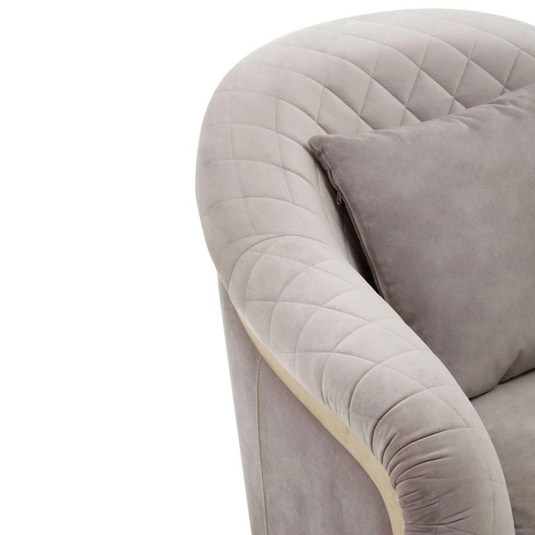 Fifi Armchair - Grey Velvet Fabric