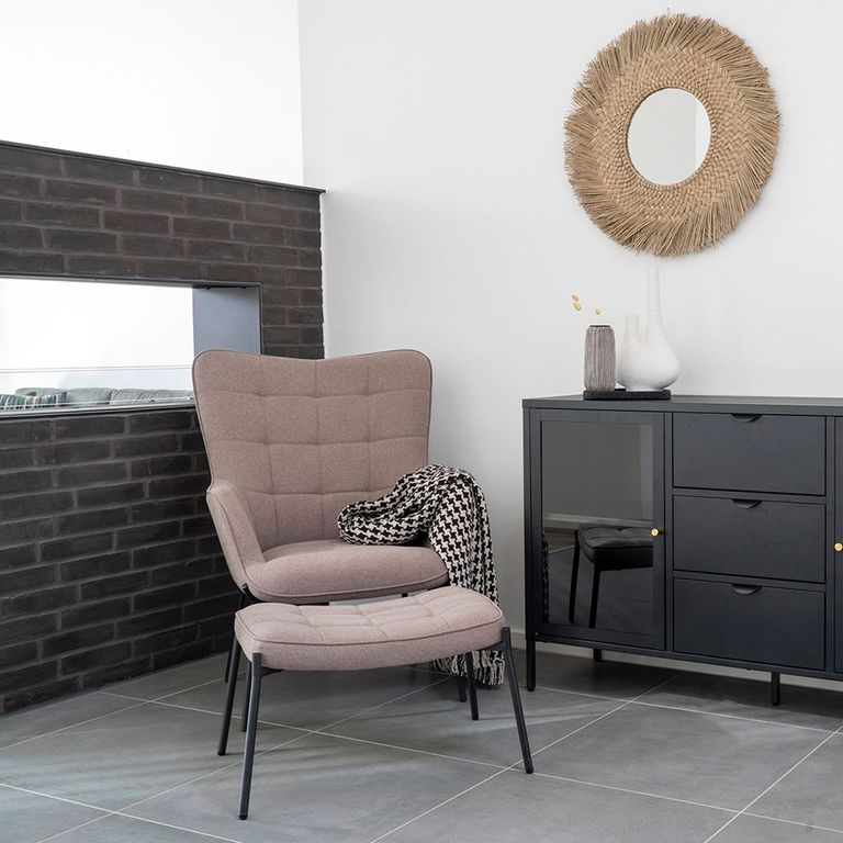 Glasgow Accent Armchair - Stone Fabric