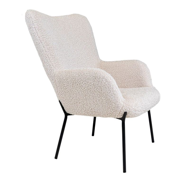 Glasgow Armchair - White Faux Lambskin