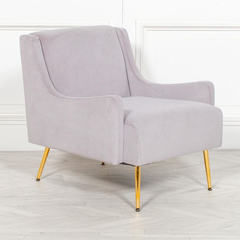 Accent Armchair - Grey Velvet