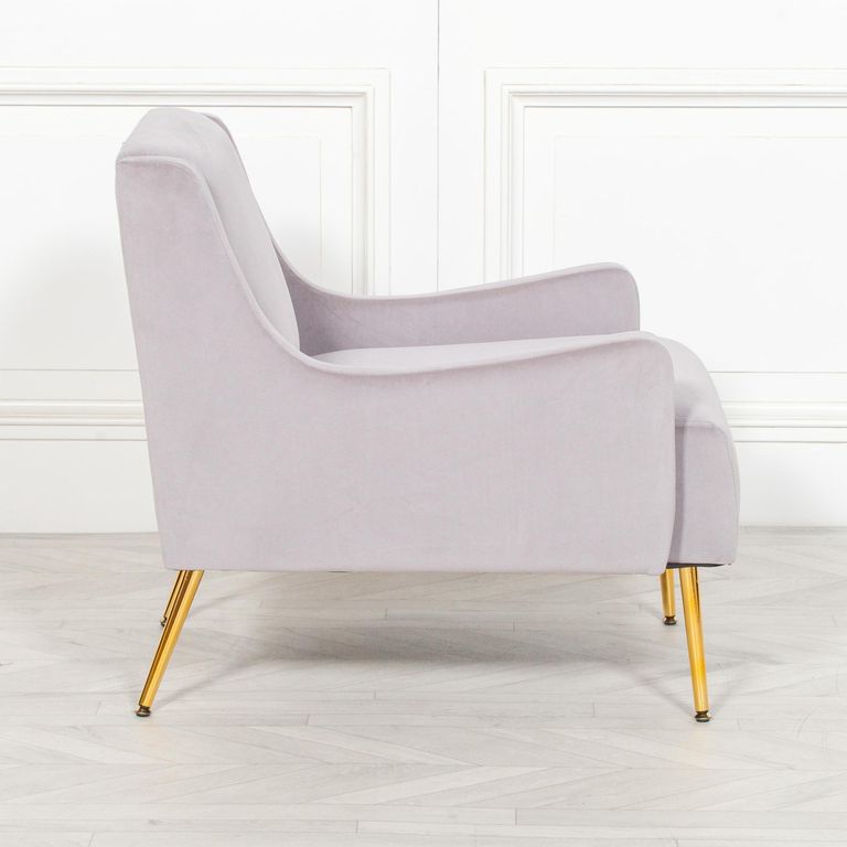 Accent Armchair - Grey Velvet