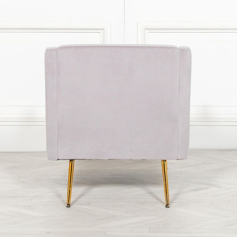 Accent Armchair - Grey Velvet