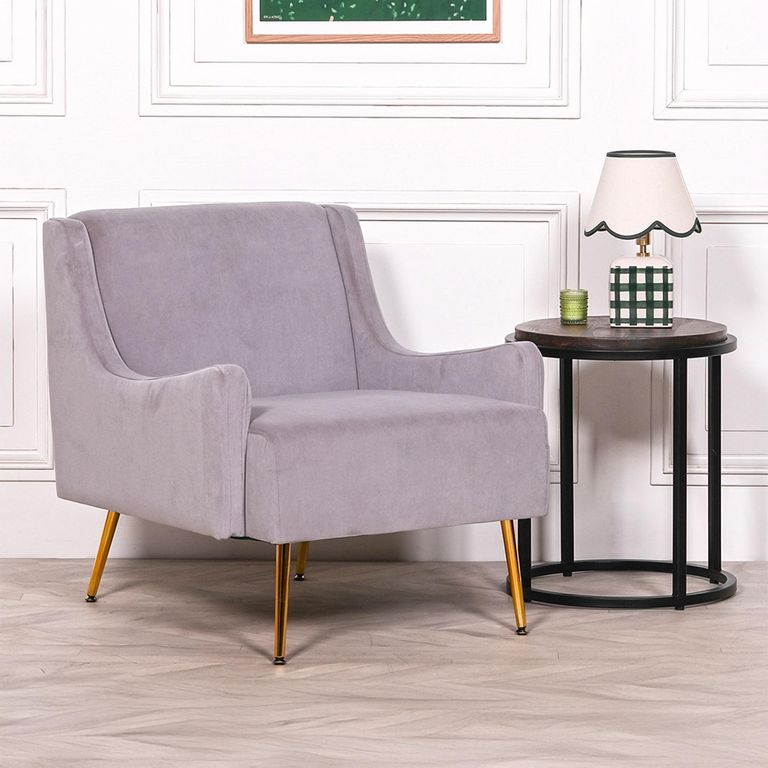 Accent Armchair - Grey Velvet
