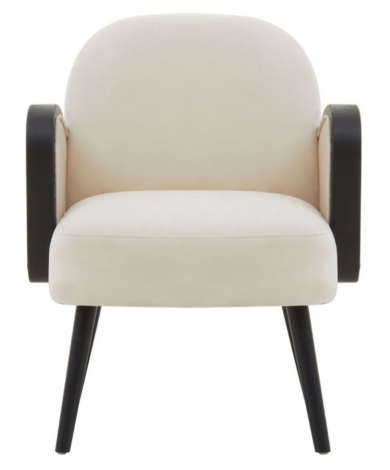 Hala Armchair - Natural Velvet Fabric Upholstered