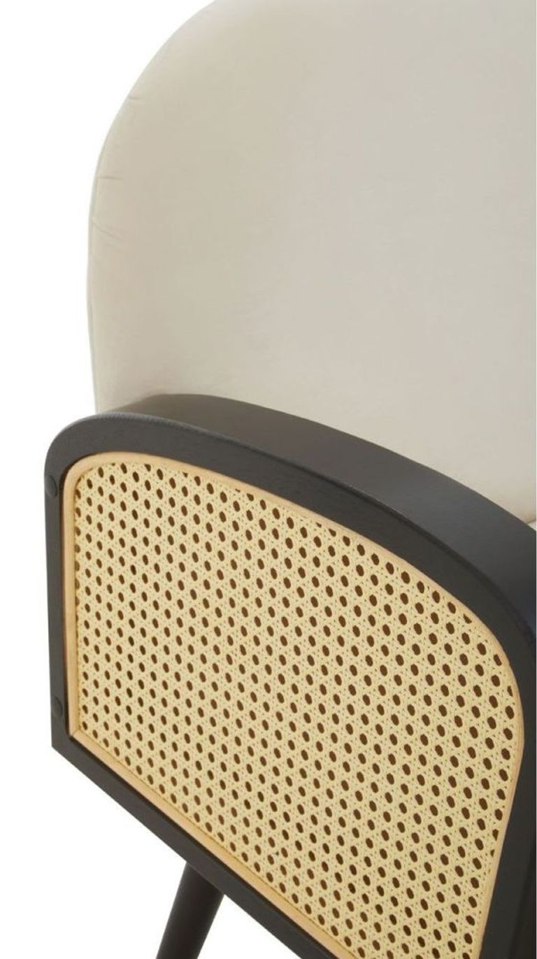 Hala Armchair - Natural Velvet Fabric Upholstered