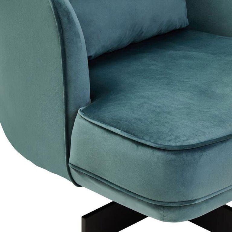 Hale Lounge Chair - Swivel - Azure Velvet Fabric
