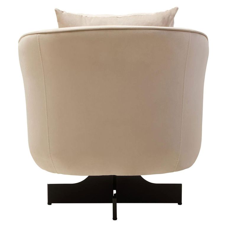 Hale Lounge Chair - Swivel - Cream Velvet Fabric