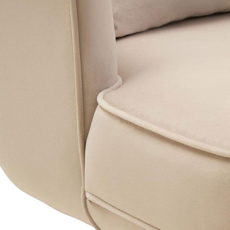 Hale Lounge Chair - Swivel - Cream Velvet Fabric