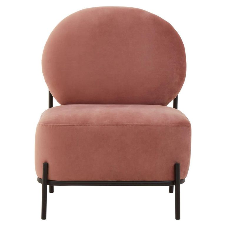 Haya Retro Chair - Dusky Rose Velvet Fabric