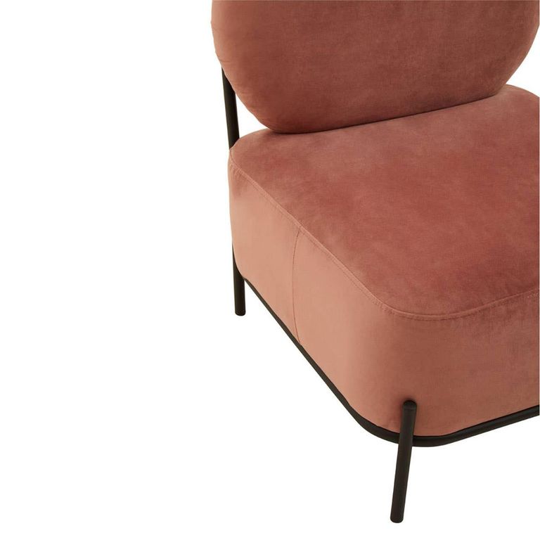 Haya Retro Chair - Dusky Rose Velvet Fabric
