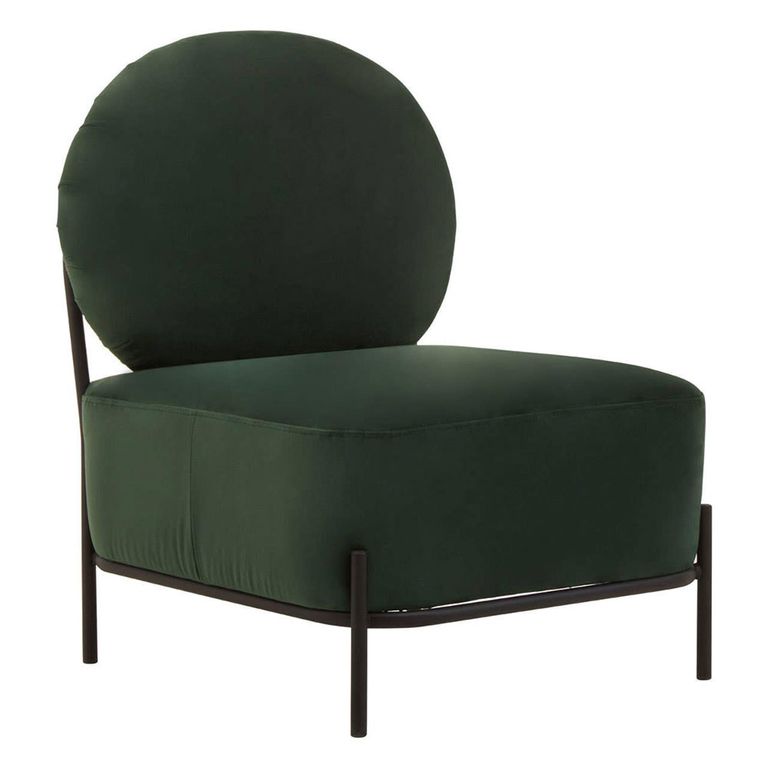 Haya Retro Chair - Green Velvet Fabric