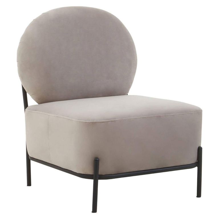 Haya Retro Chair - Mink Velvet Fabric