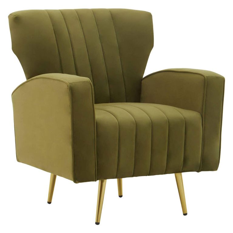 Hayley Armchair - Green Velvet Fabric