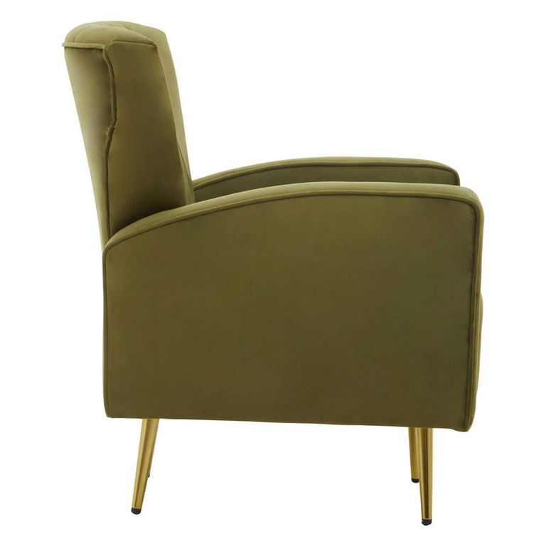 Hayley Armchair - Green Velvet Fabric