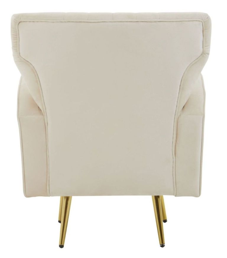 Hayley Armchair - Natural Velvet with Gold Metal Legs