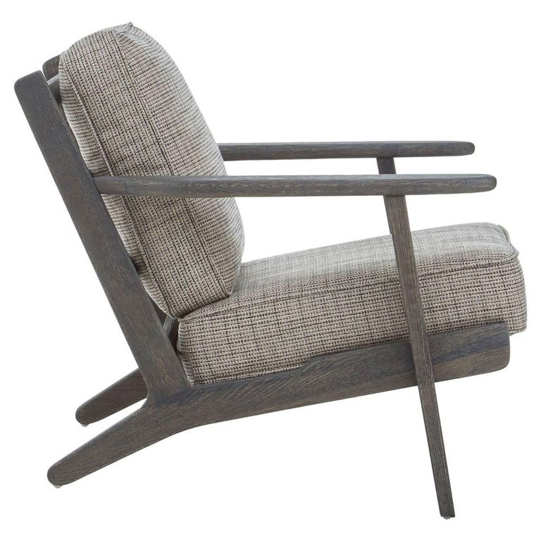 Hector Armchair - Grey Fabric with Black American Oak