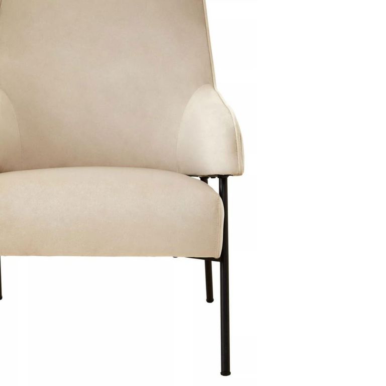 Henia Armchair - Cream Velvet Fabric