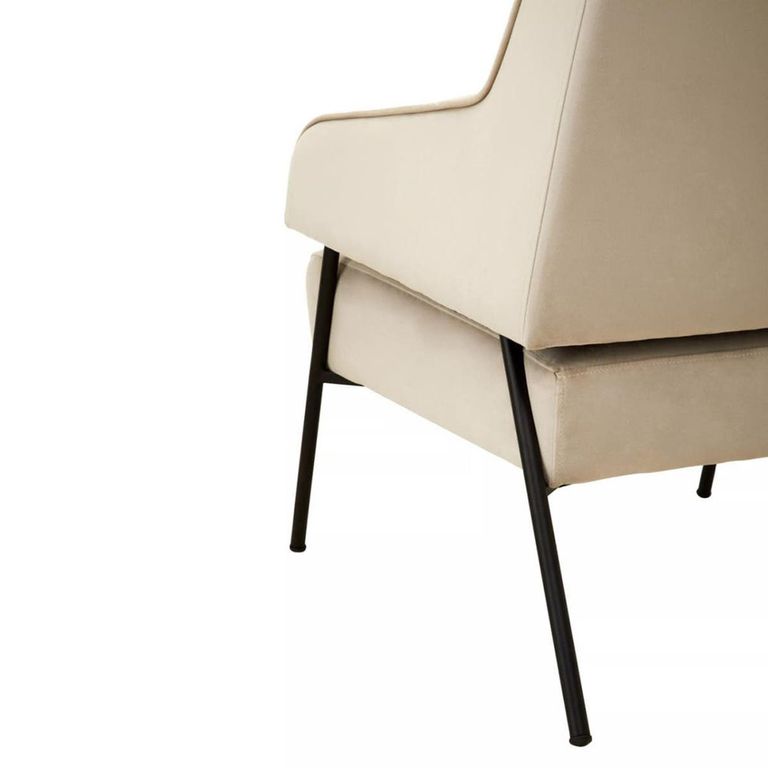 Henia Armchair - Cream Velvet Fabric