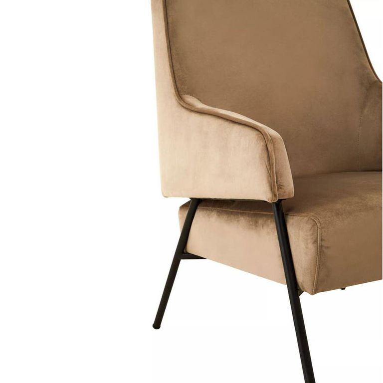 Henia Armchair - Mink Velvet Fabric