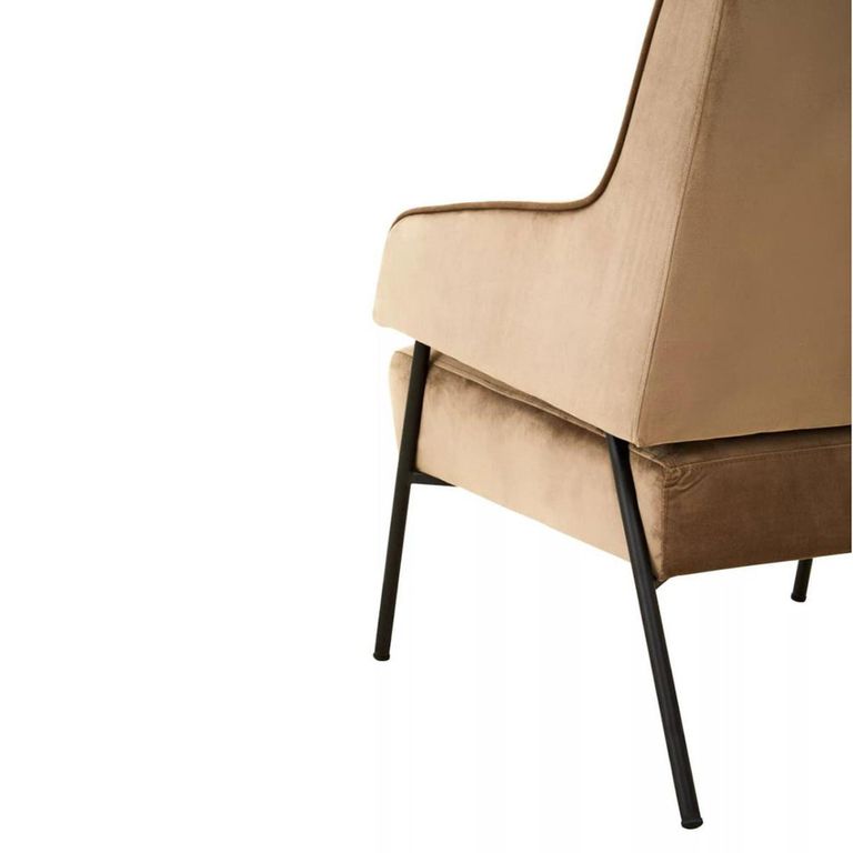Henia Armchair - Mink Velvet Fabric