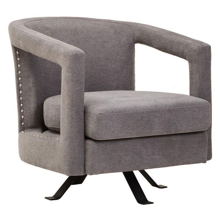 Hestia Armchair - Swivel - Ash Velvet Fabric