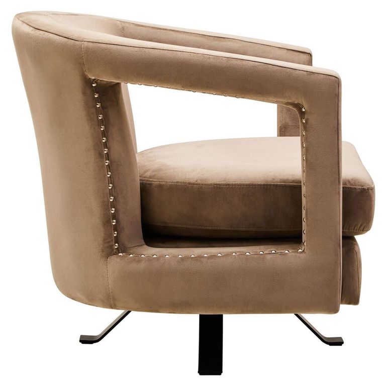 Hestia Armchair - Swivel - Mink Velvet Fabric
