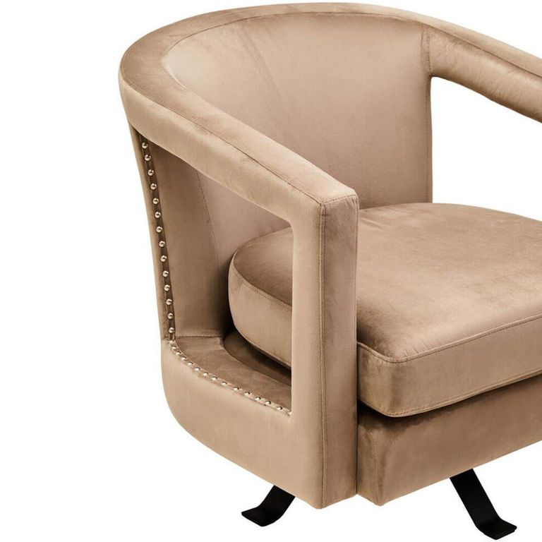 Hestia Armchair - Swivel - Mink Velvet Fabric