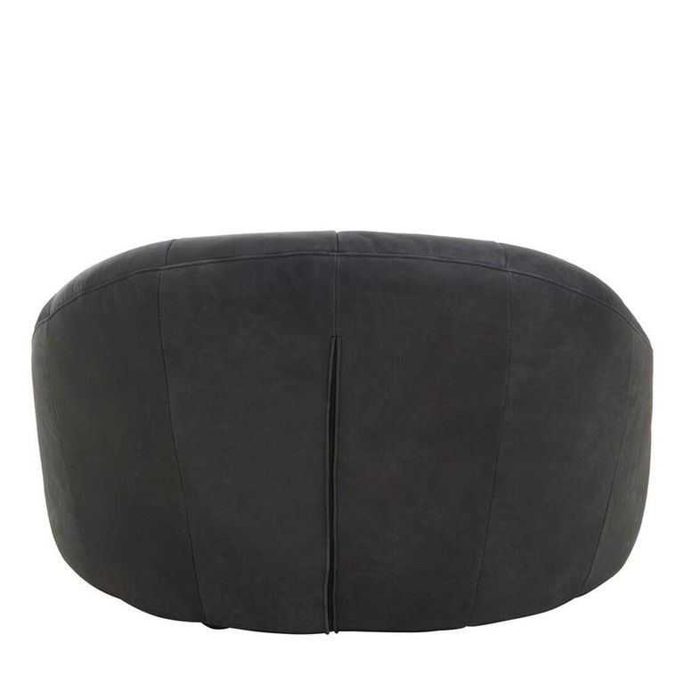 Hoxton Accent Chair - Curved - Black Leather