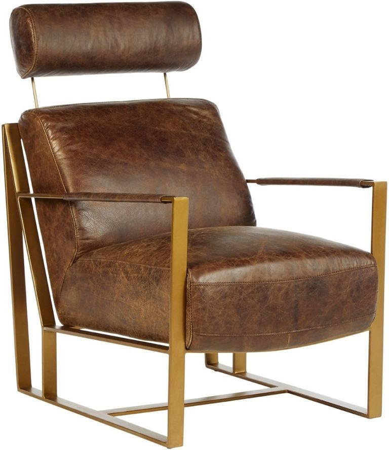 Hoxton Lounge Chair - Brown Leather