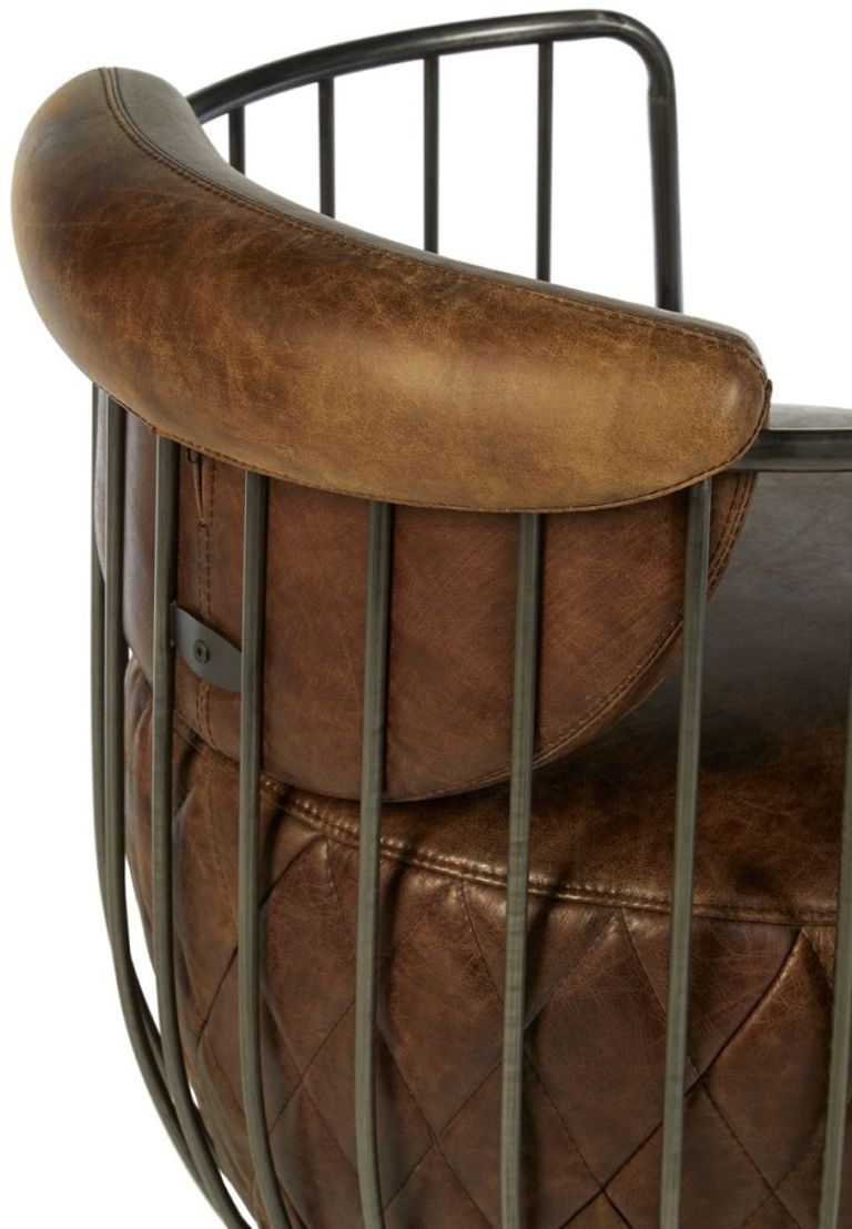 Hoxton Swivel Chair - Brown Leather