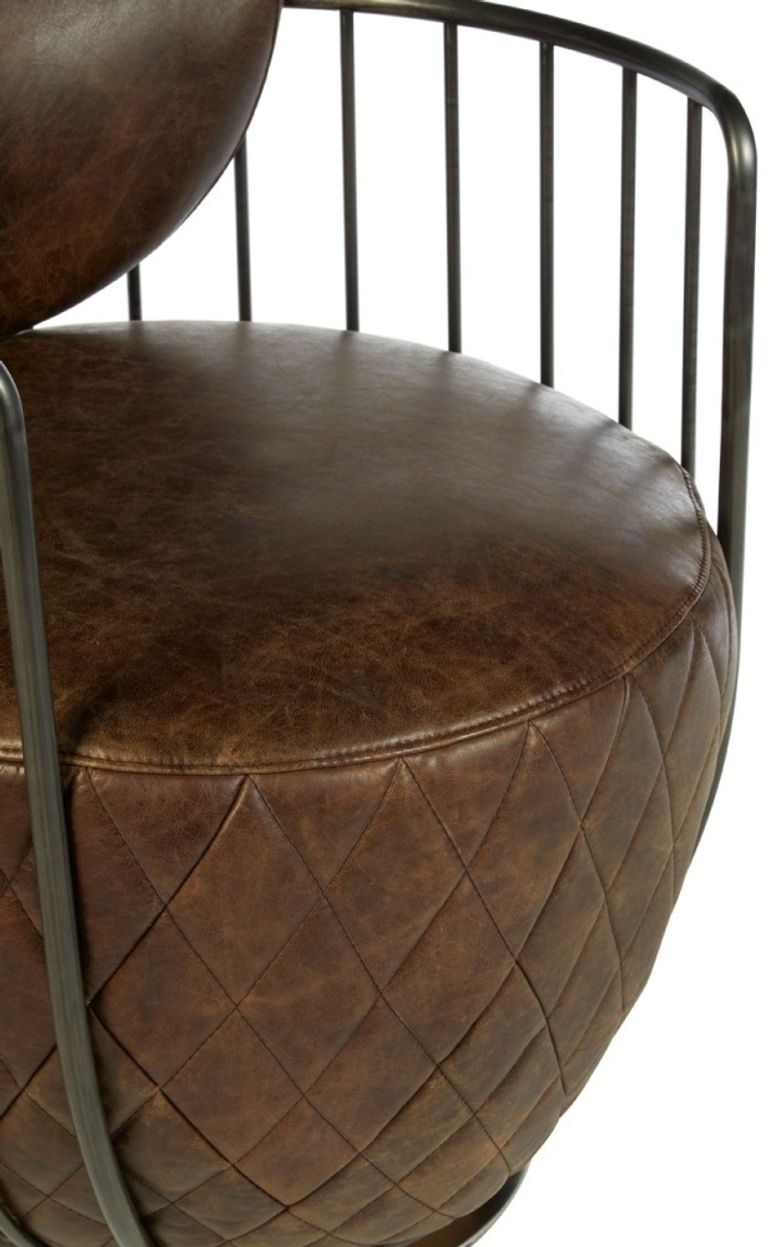 Hoxton Swivel Chair - Brown Leather