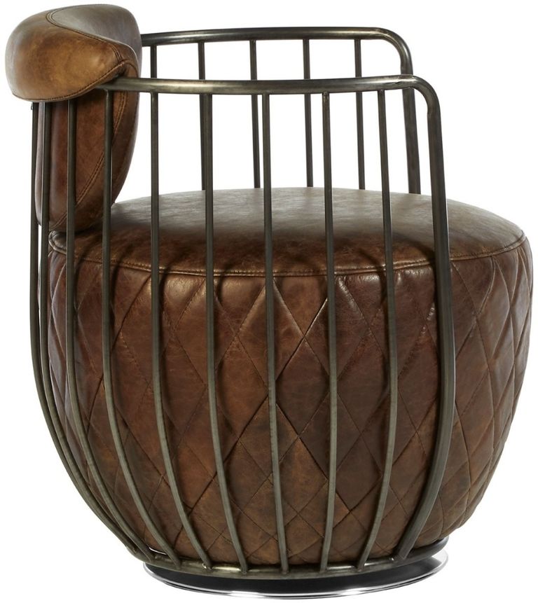 Hoxton Swivel Chair - Brown Leather