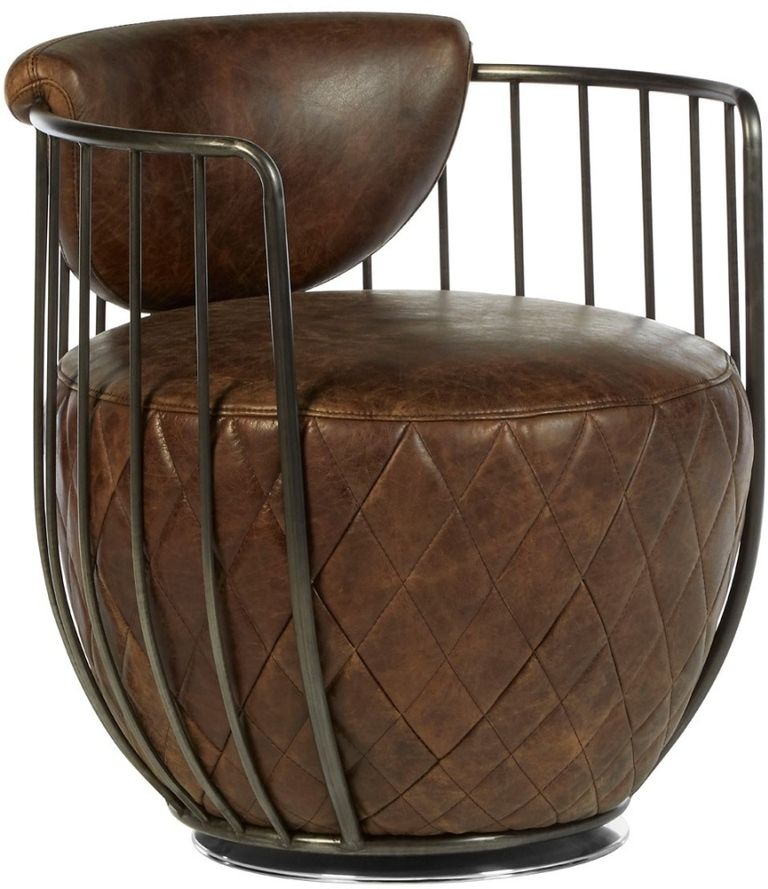 Hoxton Swivel Chair - Brown Leather