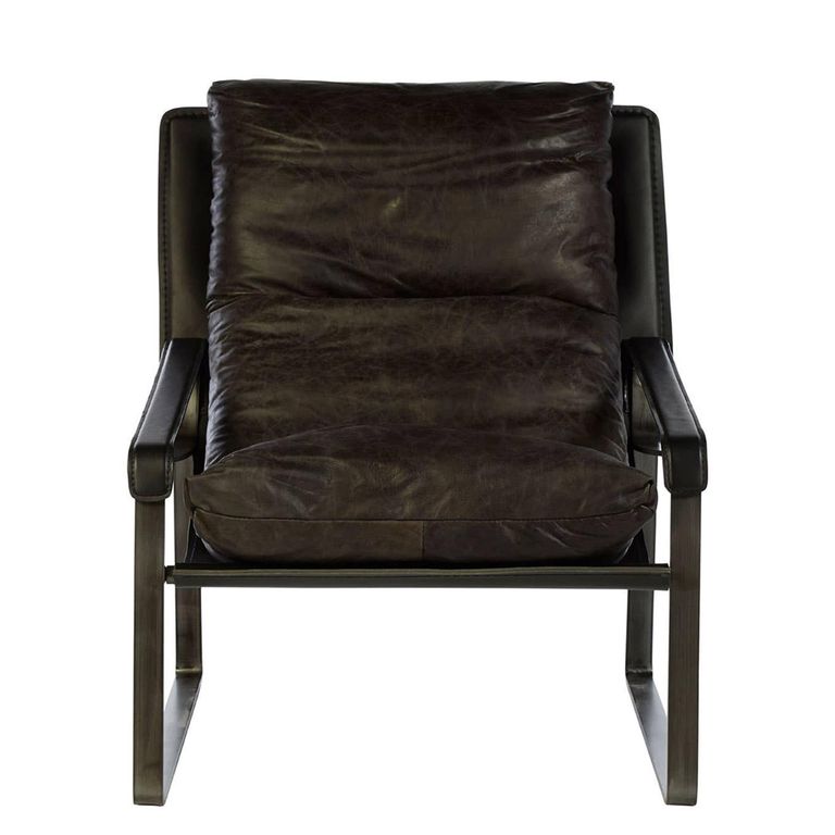 Hoxton Lounge Chair - Dark Brown Leather