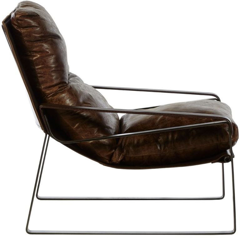 Hoxton Lounge Chair - Distressed Brown Leather