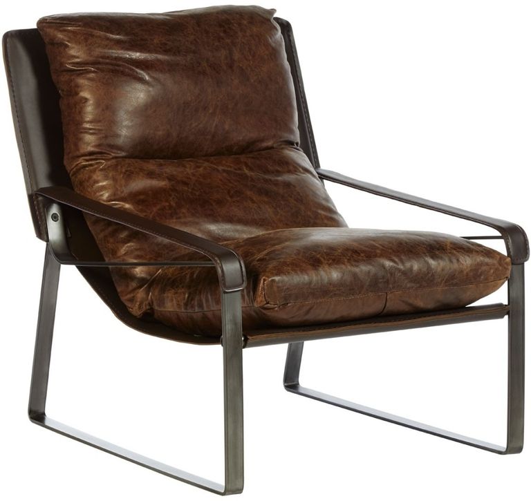 Hoxton Lounge Chair - Distressed Brown Leather