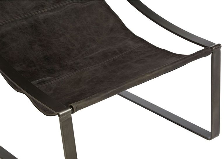 Hoxton Lounge Chair - Distressed Ebony Leather