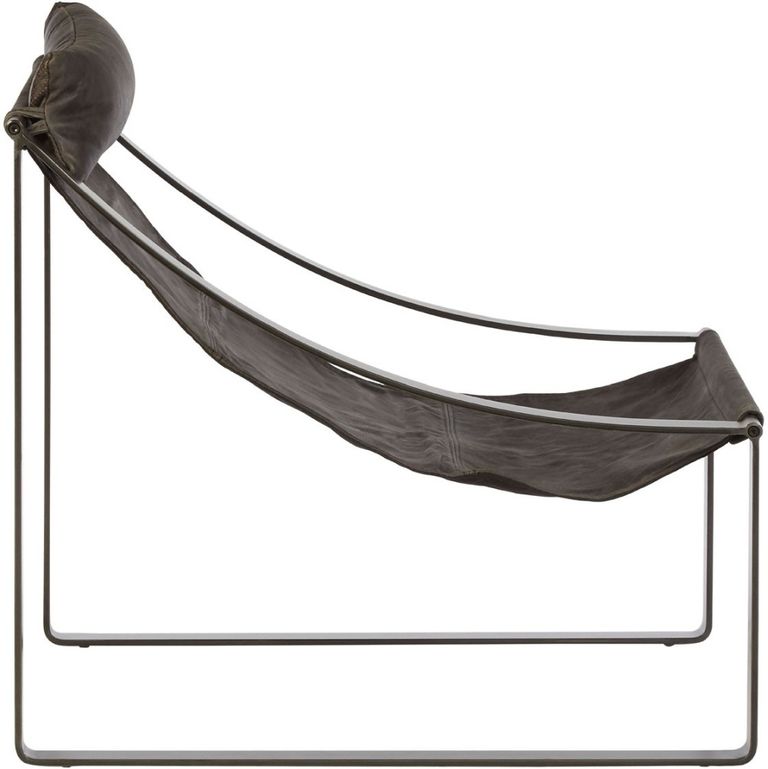 Hoxton Lounge Chair - Distressed Ebony Leather