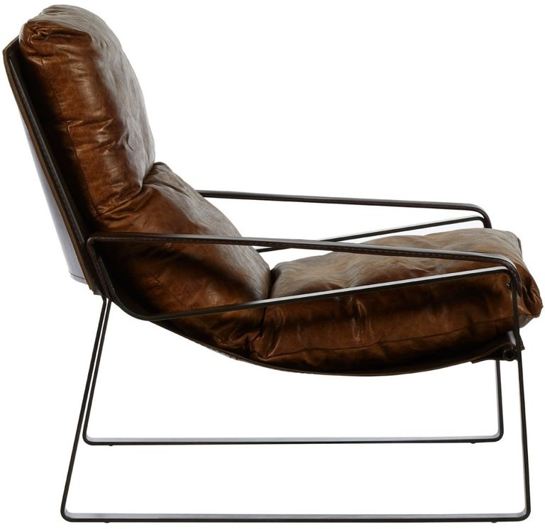 Hoxton Lounge Chair - Distressed Light Brown Leather