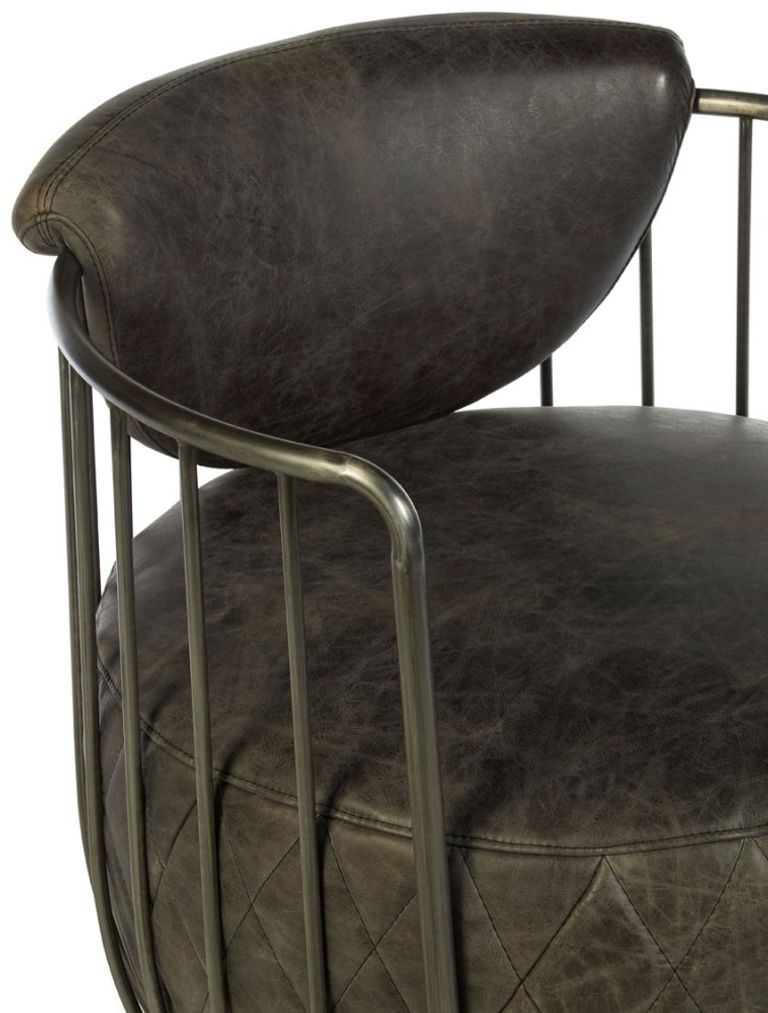 Hoxton Swivel Chair - Ebony Leather