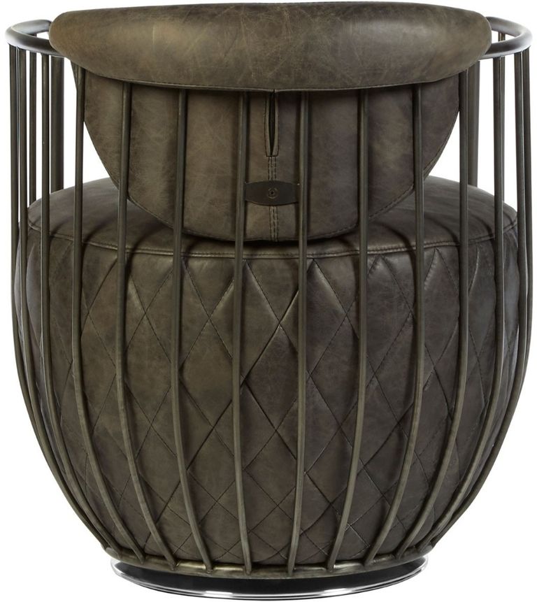 Hoxton Swivel Chair - Ebony Leather